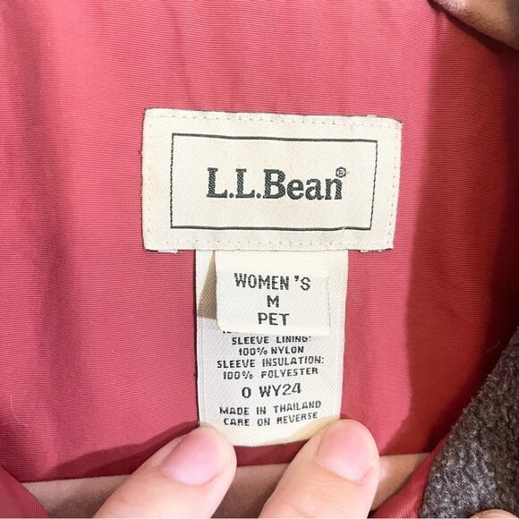 L.L.Bean Womens Collared Long Sleeve Full Zip Fleece Lining Jacket Red Medium - Picture 14 of 16